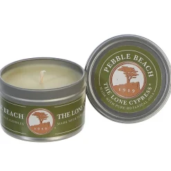 New Pebble Beach 4 Ounce Travel Tin Soy Wax Candle