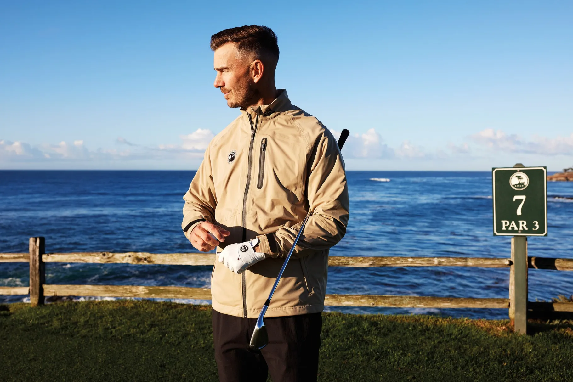 Fashion Pebble Beach Full Zip Rain Ready Jacket By Adidas