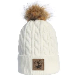 Hot Pebble Beach Ladies Cable Knit Pom Beanie By Ahead