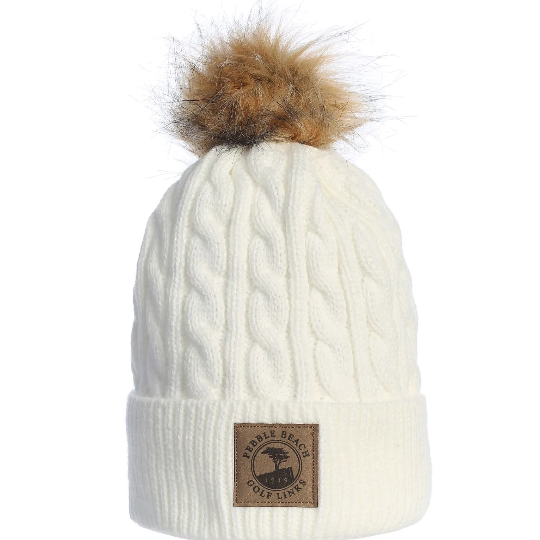 Hot Pebble Beach Ladies Cable Knit Pom Beanie By Ahead