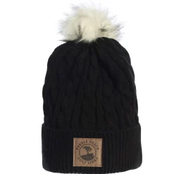 New Pebble Beach Ladies Cable Knit Pom Beanie By Ahead