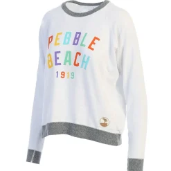 Online Pebble Beach Ladies White Joan Sweatshirt