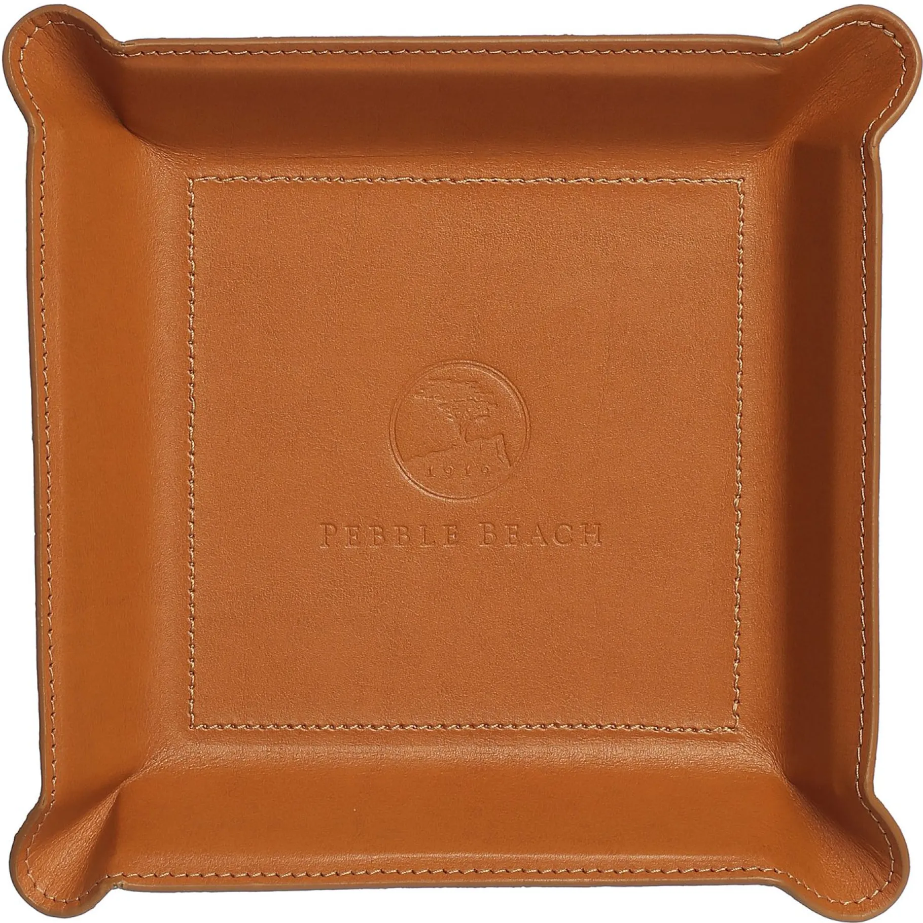 Clearance Pebble Beach Logo Leather Valet Tray