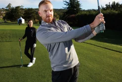 Best Pebble Beach Men's 3-Stripes Heather 1/4 Zip By Adidas