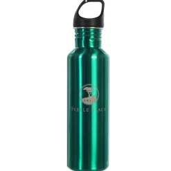 New Pebble Beach Stainless Steel Etched Water Bottle Green
