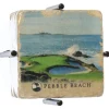 Hot Pebble Beach 7Th And 18Th Hole Marble Coaster Set By Art And Stone
