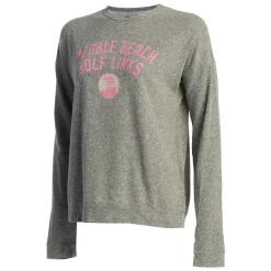 Discount Pebble Beach Women's Pink Resort Crew Sweatshirt By Original Retro Brand