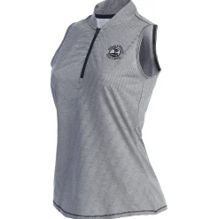 Clearance Pebble Beach Women's Sleeveless 1/2 Zip Stripe Polo By Adidas