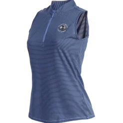 Clearance Pebble Beach Women's Sleeveless 1/2 Zip Stripe Polo By Adidas