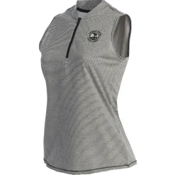 Clearance Pebble Beach Women's Sleeveless 1/2 Zip Stripe Polo By Adidas