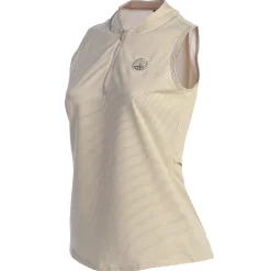 Clearance Pebble Beach Women's Sleeveless 1/2 Zip Stripe Polo By Adidas