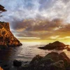 Clearance Pebble Beach Radiant Sunset By Bart Keagy - Metal Print