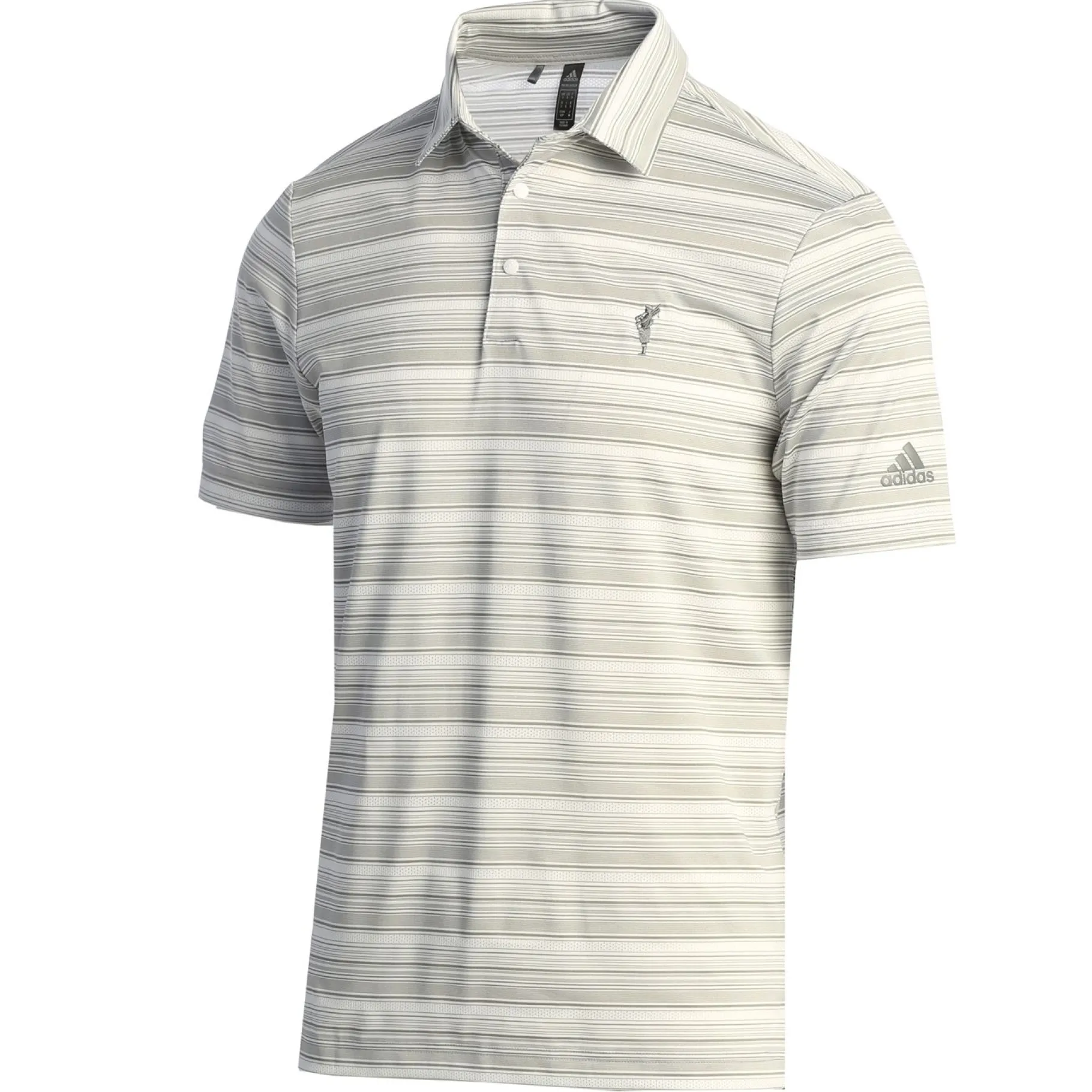 Discount Pebble Beach Spanish Bay Heather Stripe Snap Collar Polo By Adidas