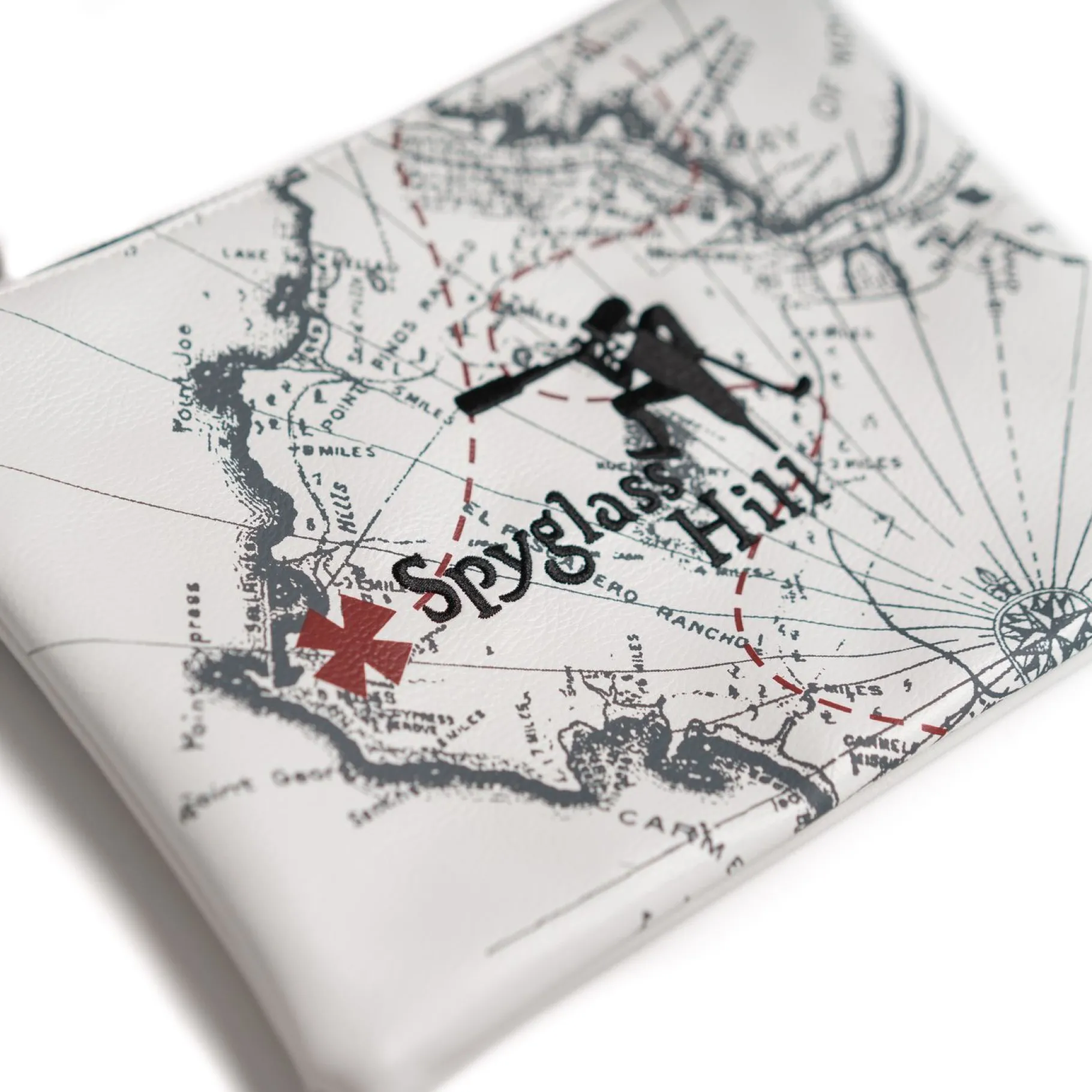 Sale Pebble Beach Spyglass Hill Map Zipper Tote Bag By Prg